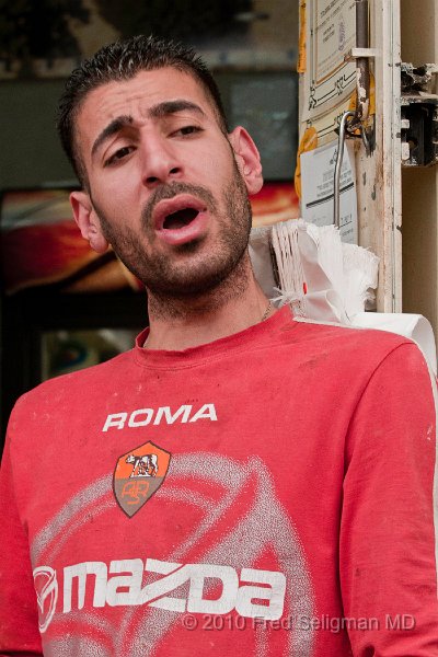 20100409_150747 D300.jpg - Vendor shouting out his wares (vegetables), Ben Yehuda Market, Jerusalem